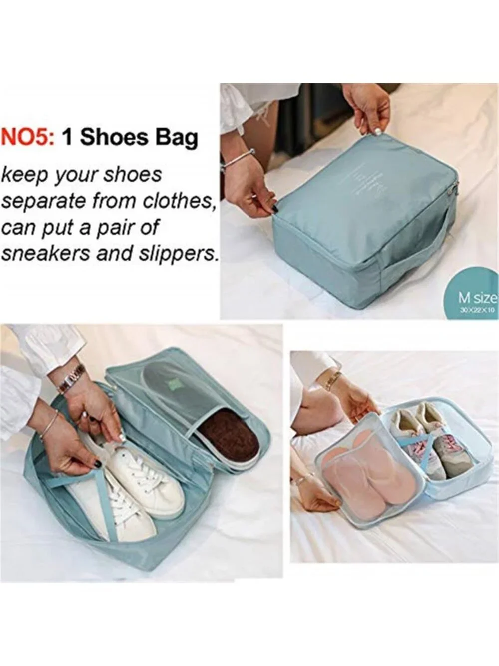 Pink 8 Pc Packing Cubes Set Shoe Bag Toiletry Bag Travel Luggage Organizers
